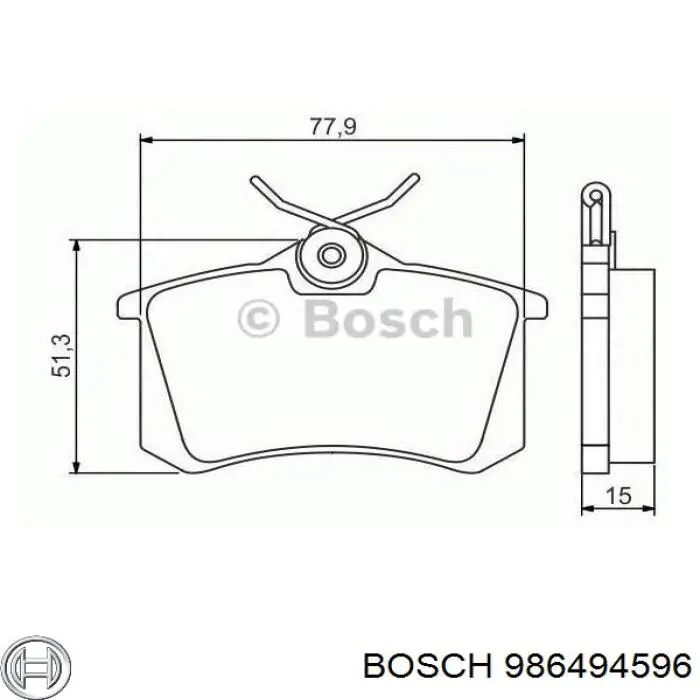 986494596 Bosch pastillas de freno traseras