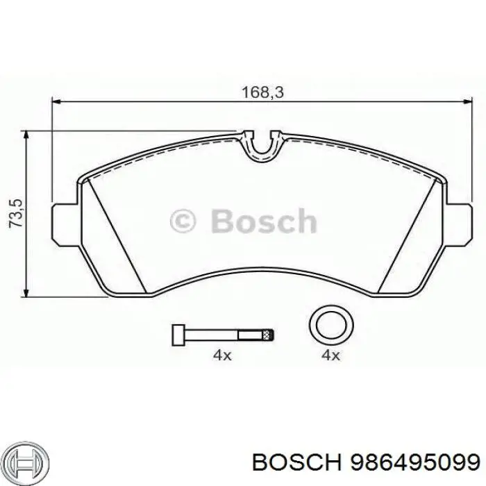 986495099 Bosch pastillas de freno traseras