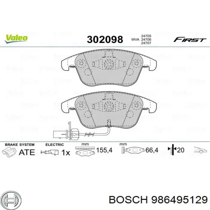 986495129 Bosch pastillas de freno delanteras