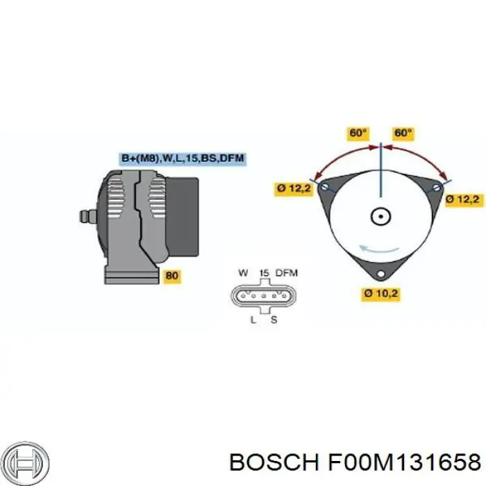 F00M131658 Bosch rotor, alternador