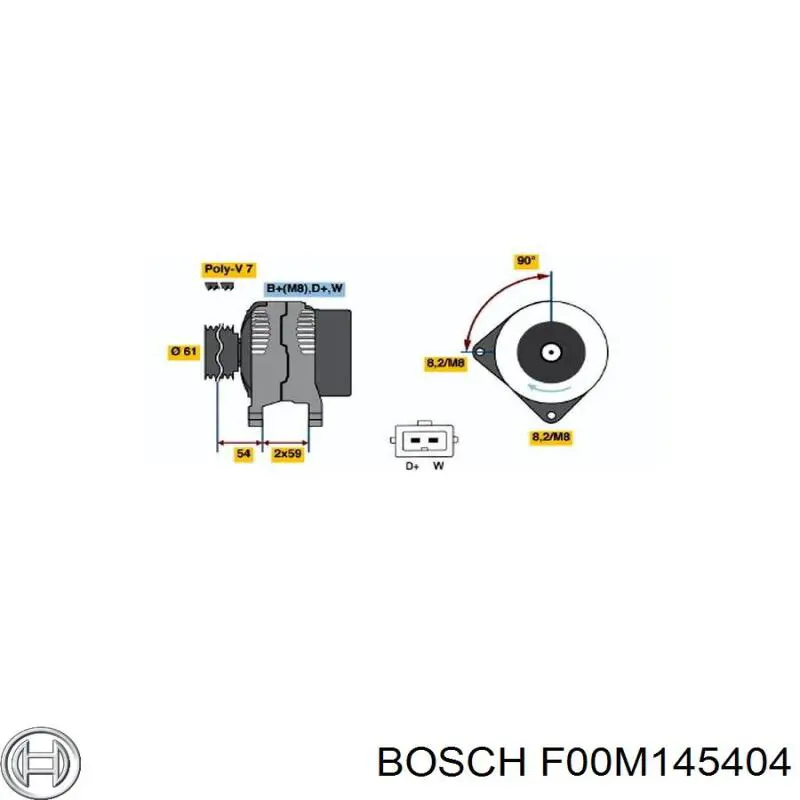 F00M145404 Bosch regulador de rele del generador (rele de carga)