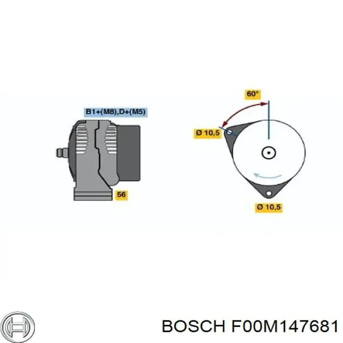 Estátor del alternador Bosch F00M147681 precio, desde 71,07 EUR