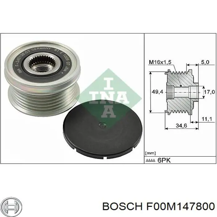 F00M147800 Bosch polea del alternador