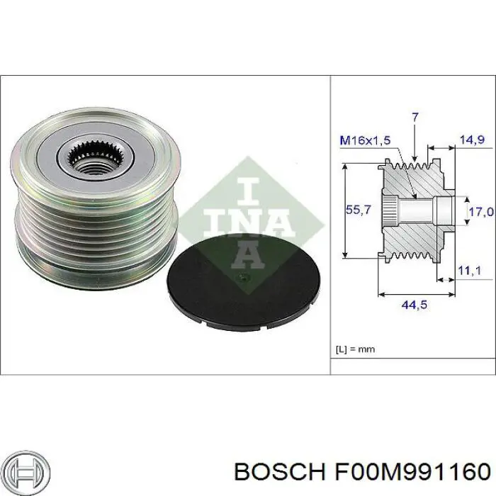 Polea de alternador Bosch F00M991007