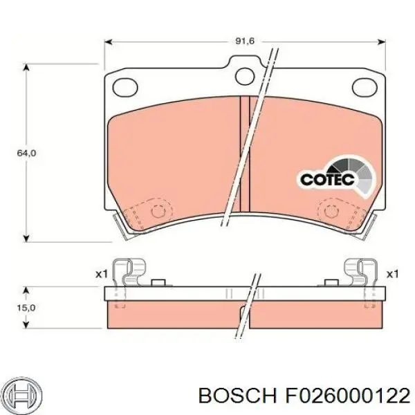 F026000122 Bosch pastillas de freno delanteras