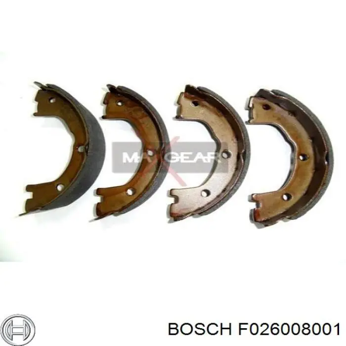 F 026 008 001 Bosch zapatas de frenos de tambor traseras