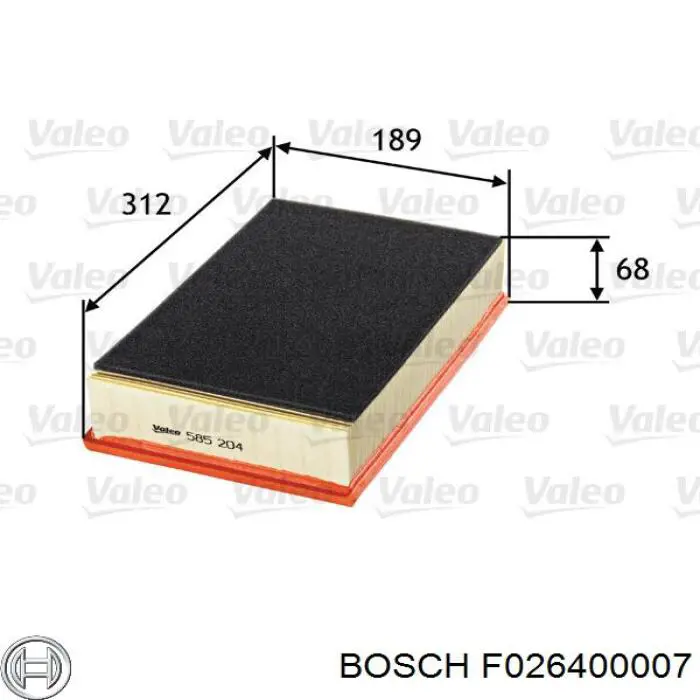 Filtro aire Bosch F026400007