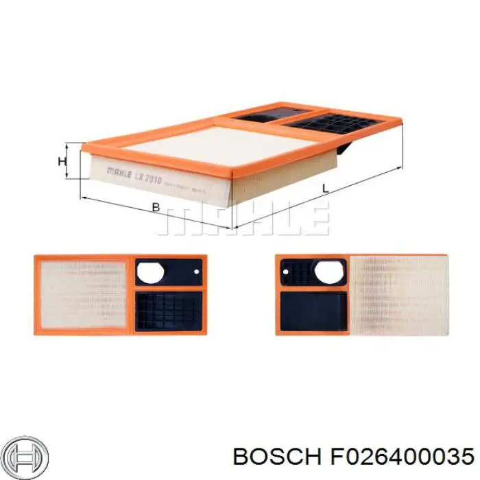 F026400035 Bosch Filtro de aire de motor
