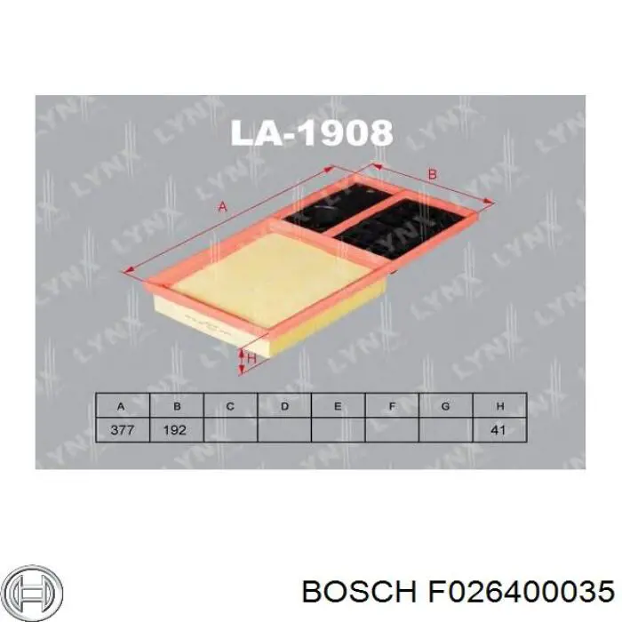 El filtro de aire Bosch F026400035 precio, desde 10,30 EUR