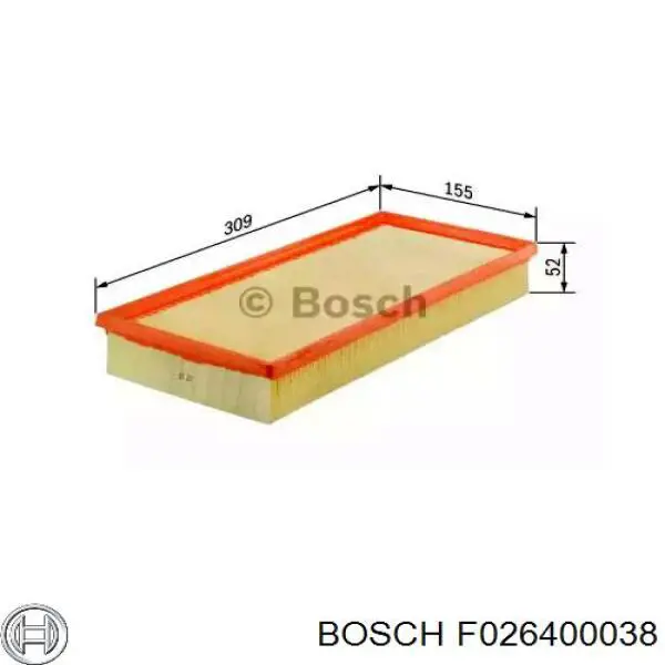 F026400038 Bosch filtro de aire