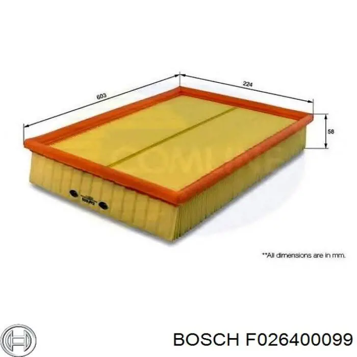 Filtro aire Bosch F026400099