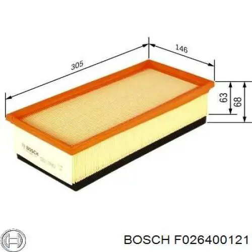 Filtro de aire F026400121 Bosch