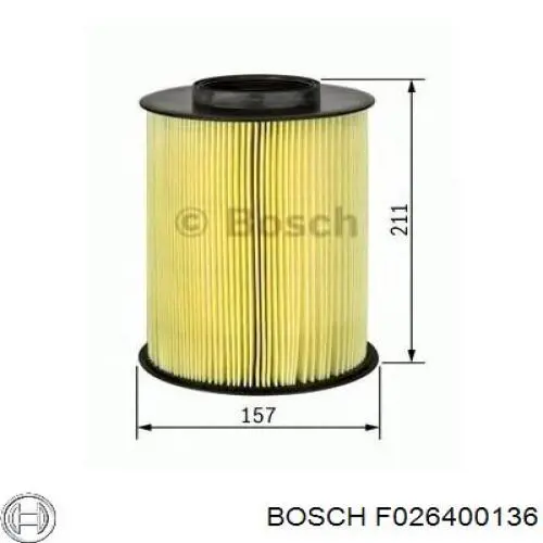 F026400136 Bosch filtro de aire