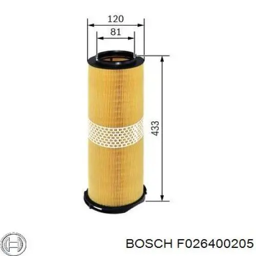F026400205 Bosch filtro de aire