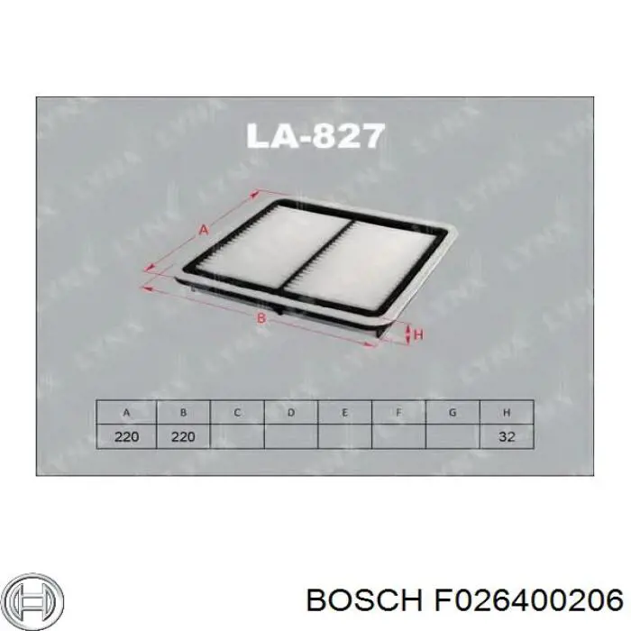 Filtro aire Bosch F026400206