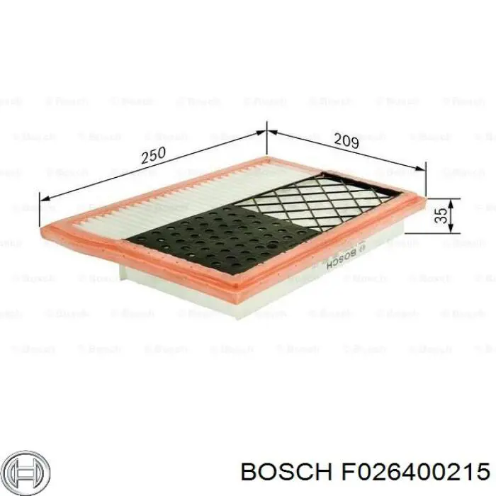 F026400215 Bosch filtro de aire