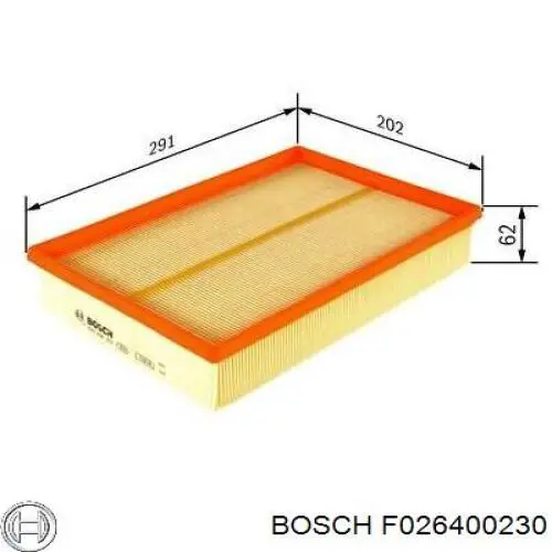 F026400230 Bosch filtro de aire