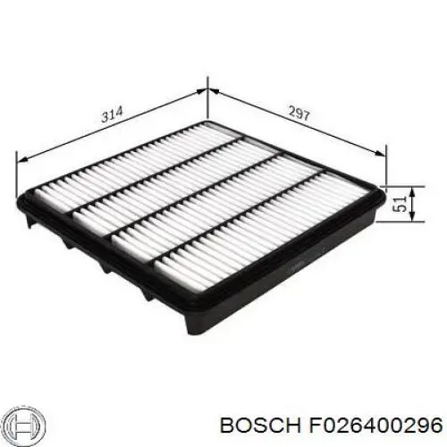 F026400296 Bosch filtro de aire