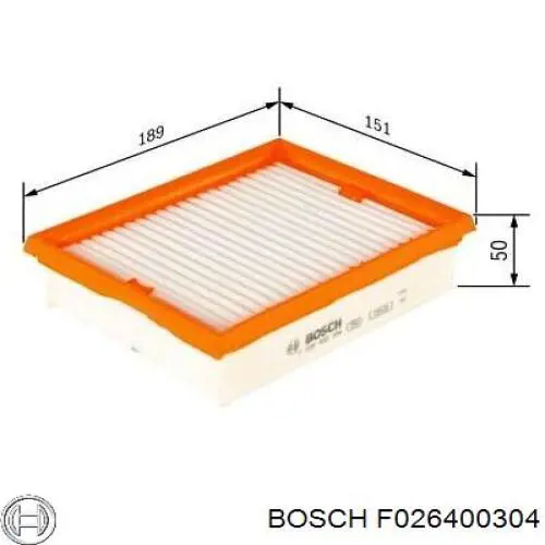 F026400304 Bosch filtro de aire