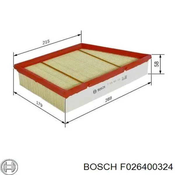 F026400324 Bosch filtro de aire