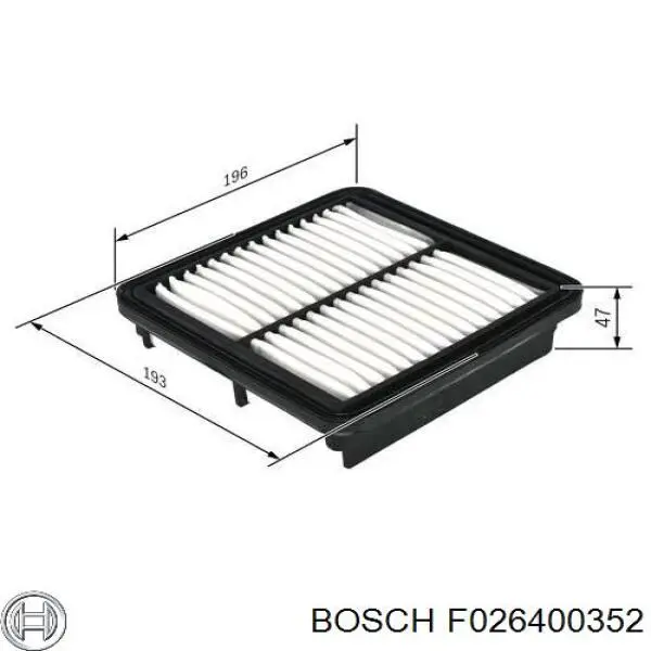 F026400352 Bosch filtro de aire