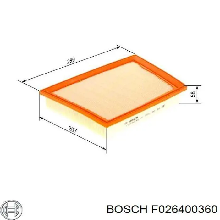 F026400360 Bosch filtro de aire