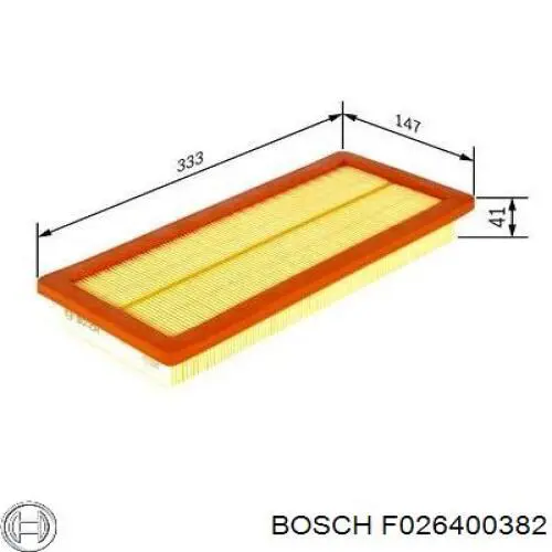 F026400382 Bosch filtro de aire