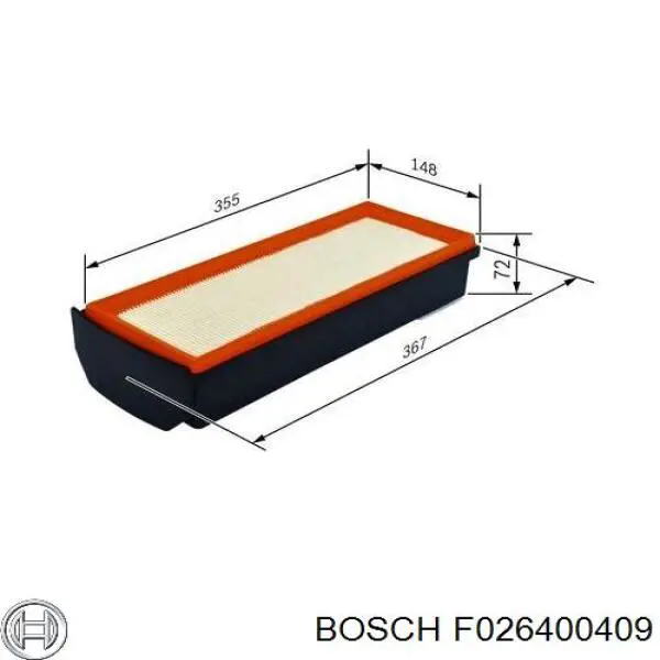 F026400409 Bosch filtro de aire