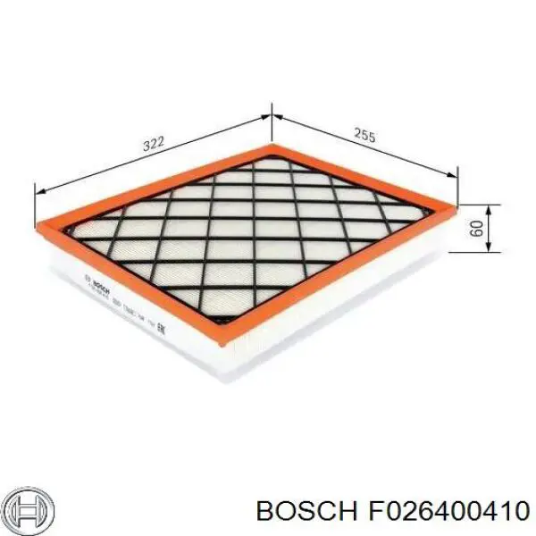 F026400410 Bosch filtro de aire