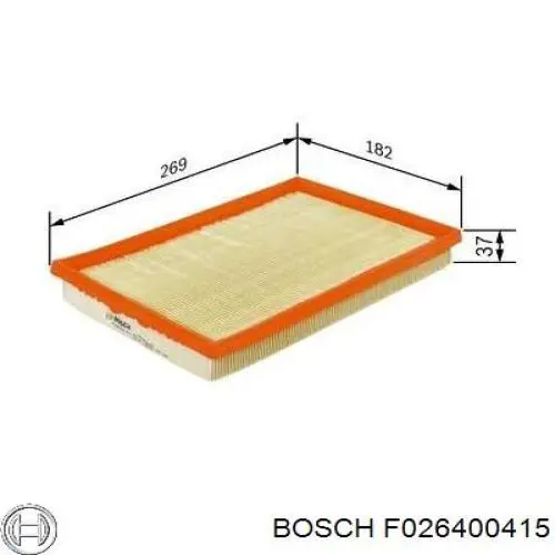 F026400415 Bosch filtro de aire