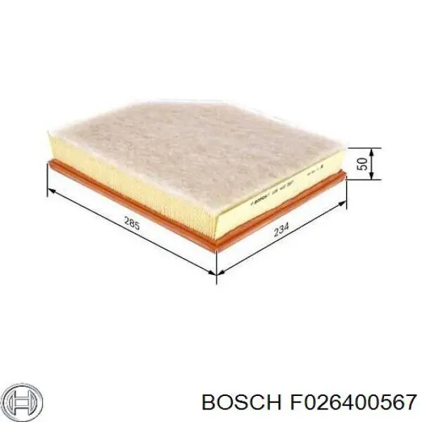 F026400567 Bosch filtro de aire