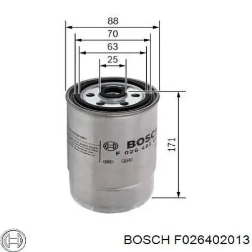 Filtro de gasoil Bosch F026402013
