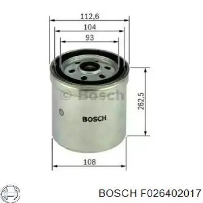 Filtro de gasoil Bosch F026402017