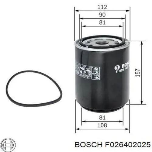 Filtro de gasoil Bosch F026402025