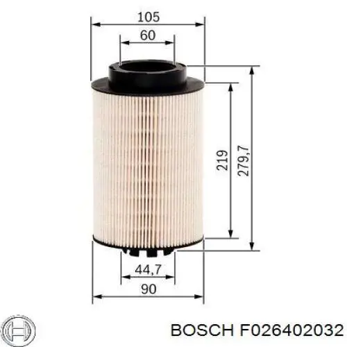 Filtro de gasoil Bosch F026402032