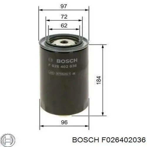 F026402036 Bosch filtro combustible