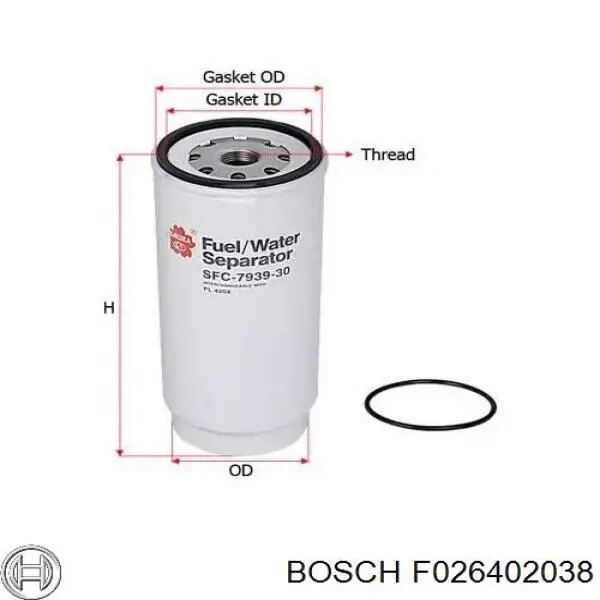 F026402038 Bosch Filtro de gasolina