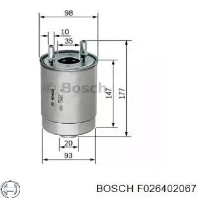 Filtro combustible Bosch F026402067 precio, desde 29,79 EUR