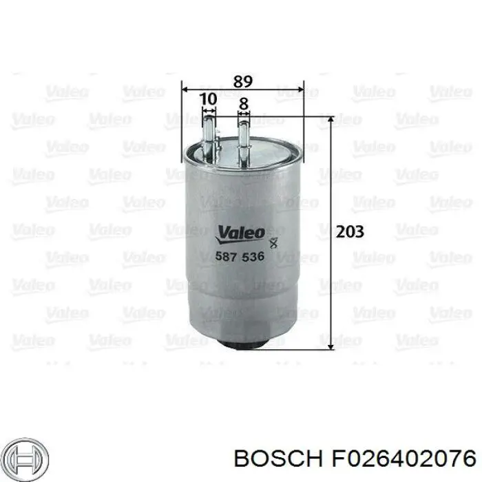F026402076 Bosch filtro combustible