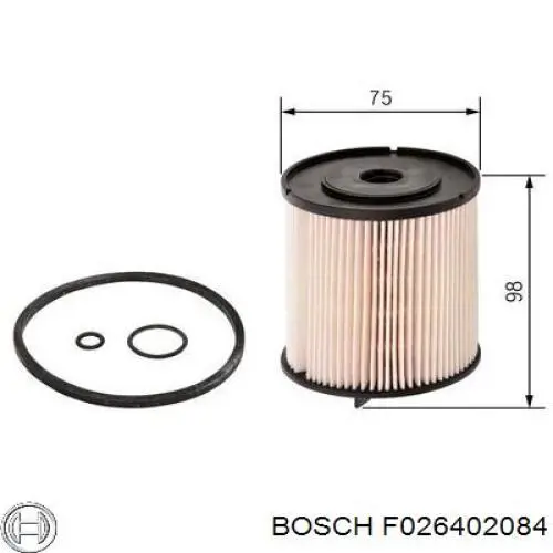 F 026 402 084 Bosch filtro combustible