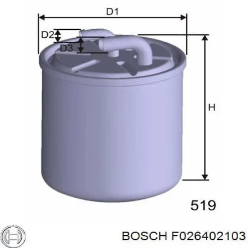 F026402103 Bosch Filtro de gasolina