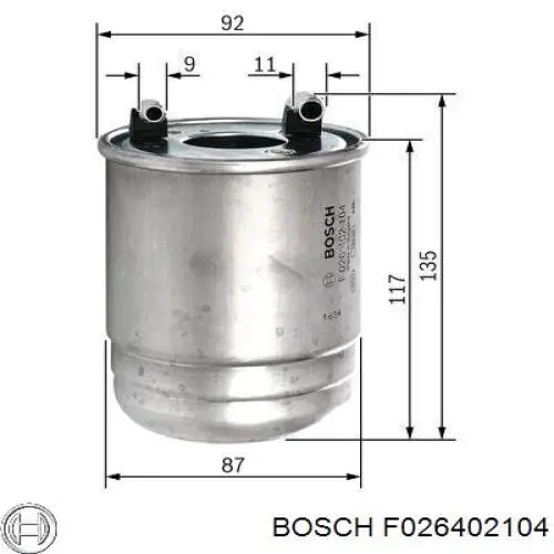 F026402104 Bosch filtro combustible
