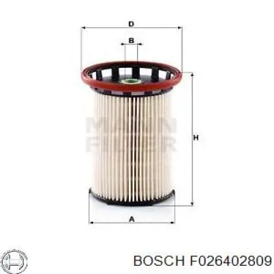 Filtro de combustible F026402809 Bosch