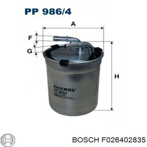 Filtro de gasoil Bosch F026402835