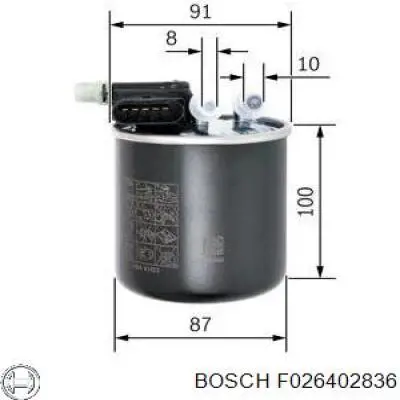 Filtro de gasoil Bosch F026402836