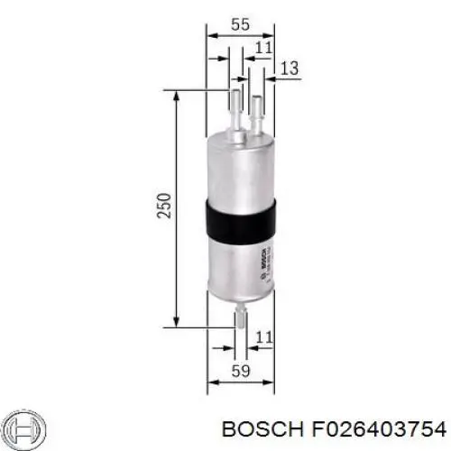 F026403754 Bosch filtro de combustible