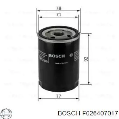 Comprar F026407017 Bosch Filtros de aceite