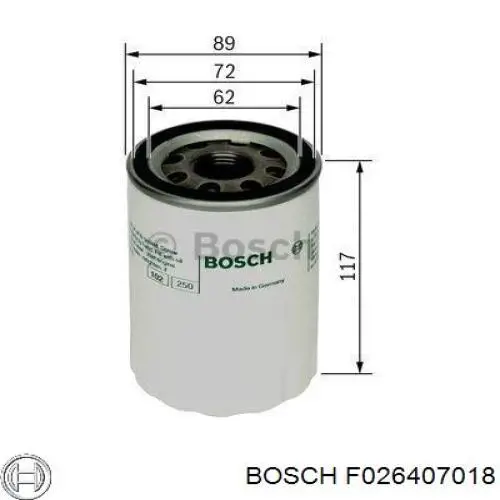 F026407018 Bosch filtro de aceite