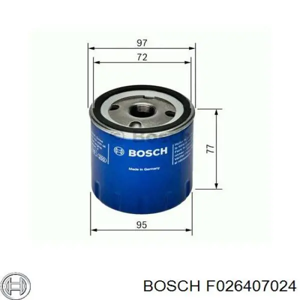 Filtro de aceite F026407024 Bosch