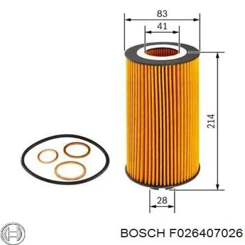 F026407026 Bosch filtro de aceite